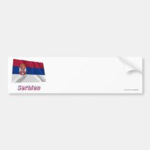 Serbien Fliegende Flagge MIT Namen Auto Sticker