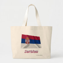 Serbien Fliegende Flagge MIT Namen Taschen