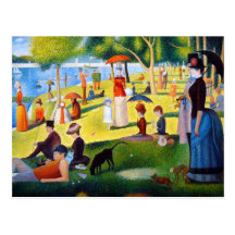 Seurat: Ein Sonntag am La großes Jatte Postkarte