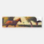 Seurat Pferde- und Wagenmalerei Pointillistkunst Auto Aufkleber