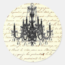 Shabby Chic-Vintager Sofa-Leuchter Save the Date Runder Aufkleber
