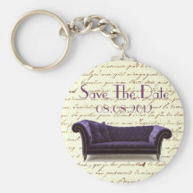 Shabby Chic-Vintager Sofa-Leuchter Save the Date Schlüsselband