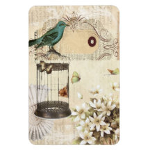 shabbychic Vogelkäfigcollage Vintages Paris Flexibler Magnet