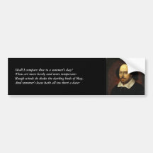 Shakespeare-Sonett # 18 Autoaufkleber
