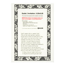 Shakespeare-Sonett # 18 Einladungskarte