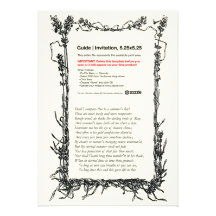 Shakespeare-Sonett # 18 Personalisierte Einladung