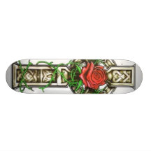 Shamrock_Logo, celtic_cross_tattoos Personalisiertes Skateboard