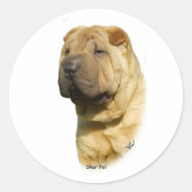 Shar Pei Runder Aufkleber