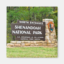 Shenandoah Nationalpark-Nordeingangs-Zeichen Kühlschrankmagnet