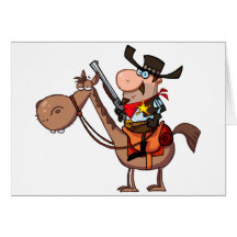 Sheriff mit Gewehr auf Pferd Grußkarten
