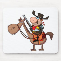 Sheriff mit Gewehr auf Pferd Mauspads