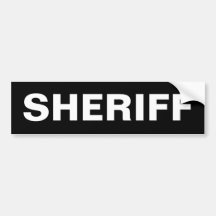 SHERIFF - weißer Logo-Autoaufkleber