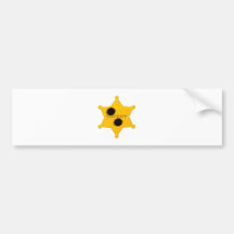 Sheriffstern Einschusslöcher sheriff's star bullet Autoaufkleber