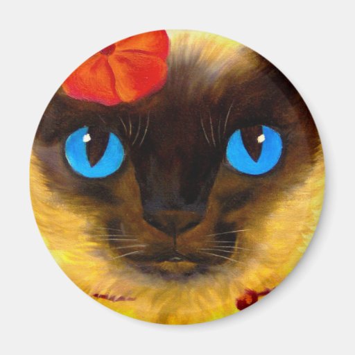 Siamesische Katzen-katzenartige Kunst-Malerei - mu Magnets