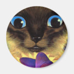 Siamesische Katzen-Malerei mit dem Schmetterling - Kühlschrankmagnet