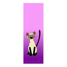 Siamesische Katzen-MiniLesezeichen (lila) Visitenkartenvorlage