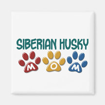 SIBIRISCHER HUSKY Mamma-Tatzen-Druck 1 Kühlschrankmagnete