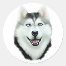 Sibirischer Husky Runde Sticker