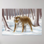 Sibirischer Tiger im Winter-Plakat