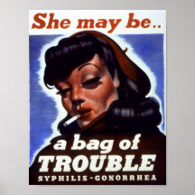 "Sie könnte eine Tasche des Problems sein" WWII Ge Poster