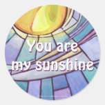 Sie sind mein Sonnenschein-Buntglas-Kunst-Aufklebe