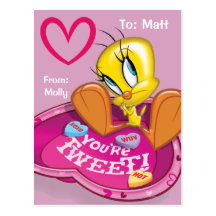 Sie sind tweeten Tweety Schüssel Postkarte