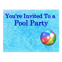 Sie werden zu einem Pool-Party eingeladen Postkarten
