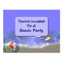 Sie werden zu einem Strand-Party eingeladen Postkarte