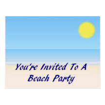 Sie werden zu einem Strand-Party eingeladen Postkarte