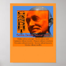 Sieben tödlicher sozial-Sünden-Anerkennungs-Druck Plakat