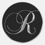 Siegel des Silber-und Schwarz-formales Hochzeits-M aufkleber