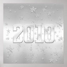 Silber mit 2010 Sternen 2010 Geschenke und 2010 T- Plakat
