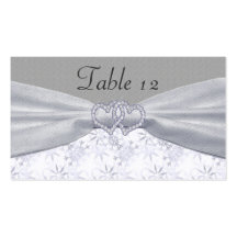Silber, Weiß-Sterne u. Schneeflocken, die Wedding  Visitenkartenvorlagen