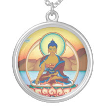 SILBERNE HALSKETTE u. ANHÄNGER Buddha (Shakyamuni)