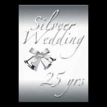 Silberne Hochzeit Feier-Silber Bell einladungen