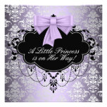 Silberne lila schwarze Mädchen-Dusche Prinzessin-B Personalisierte Ankündigung