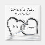 Silberne Magneten der Herzen Save the Date