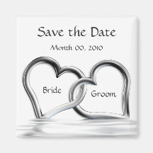 Silberne Magneten der Herzen Save the Date