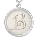 Silberne Monogramm-Halskette - Buchstabe B