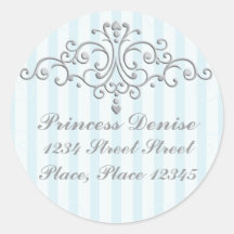 Silberne Prinzessin Filigree Runde Sticker
