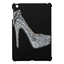 Silberner hoher Heels Customize addiert Text