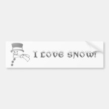Silberner Schneemann Auto Sticker