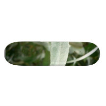 Silbernes Furred Blätter Personalisiertes Skateboarddeck