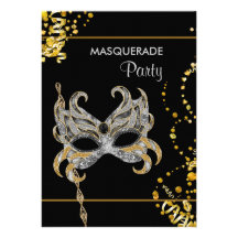 Silbernes Goldkarneval-Maskerade-Party Individuelle Ankündigungen