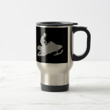 Silbernes Grau Snowmobiler Kaffeehaferl
