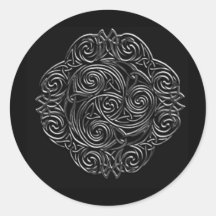 Silbernes keltisches Emblem Runder Aufkleber