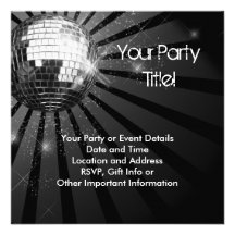Silbernes Schein-Disco-Ball-Party Individuelle Einladungskarte