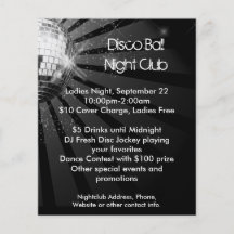 Silbernes Schein-Disco-Ball-Party Flyer
