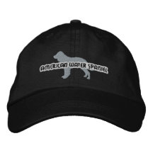 Silhouette-amerikanisches Wasserspaniel-Stickerei- Bestickte Baseballcaps