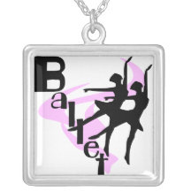 Silhouette-Ballett-T-Shirts und Geschenke Selbst Gestaltete Halskette